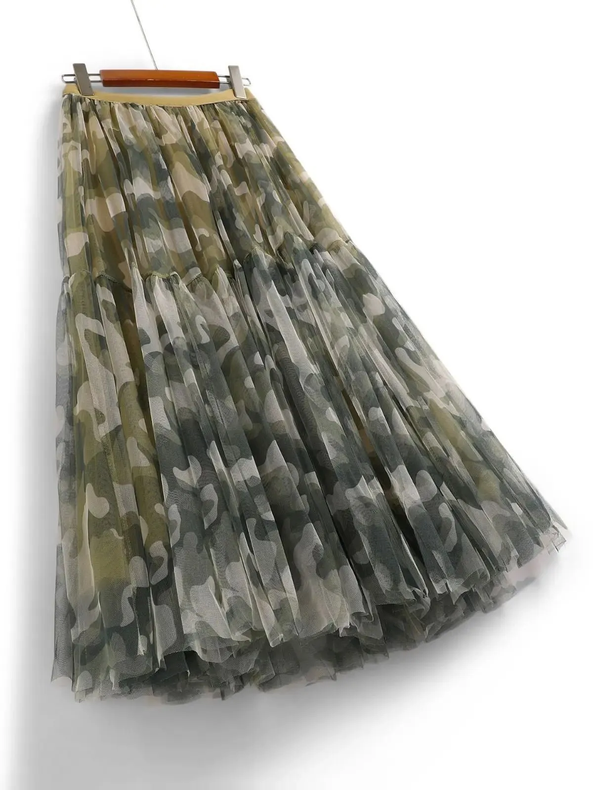 Pre Order:  Camouflage Stretch Waist Mesh Skirt