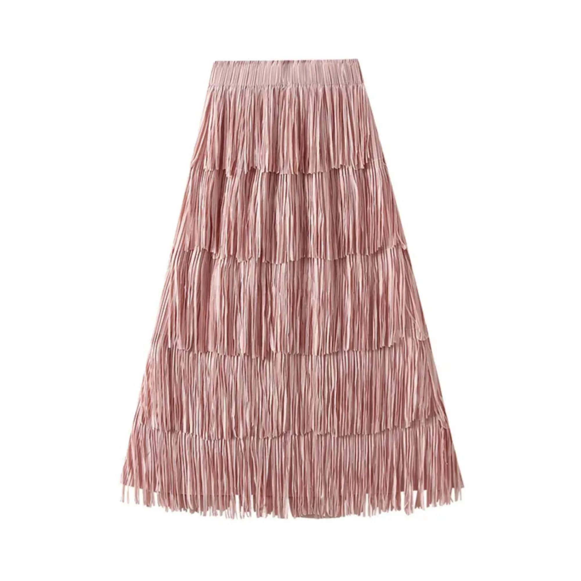 Pre Order:  Fringe Stretch Waist Pleated Skirt