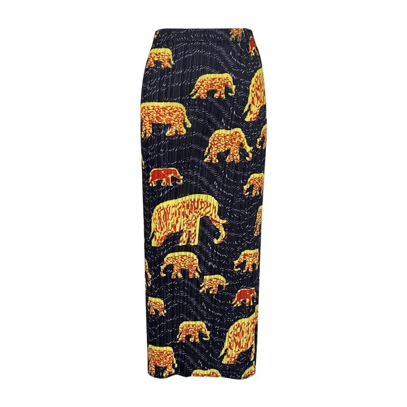 Pre Order:  Gold Elephant Pencil Skirt