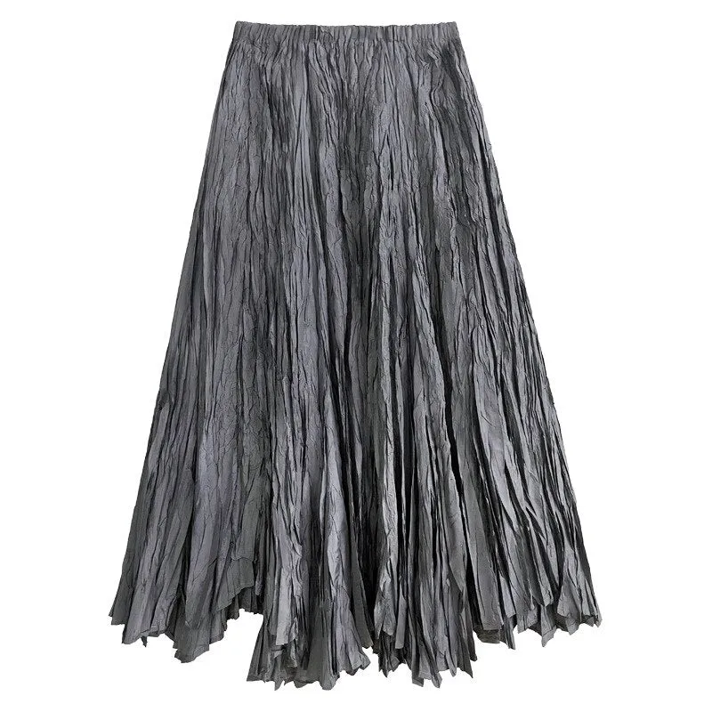 Pre Order:  Pleated Loose-Fit Full Skirt