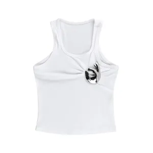 Pre Order:  Sleeveless Pleated Slim Fit Tank Top