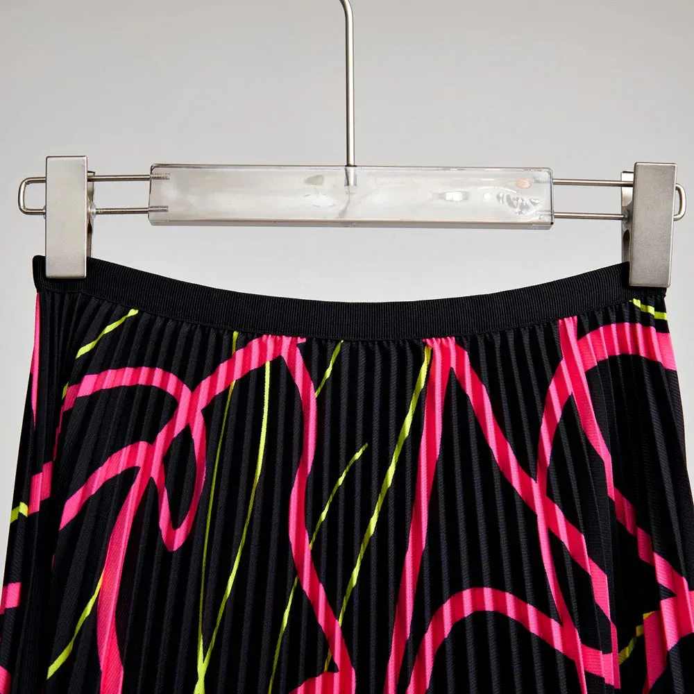 Pre Order:  Squiggles Top Skirt Pleated Set