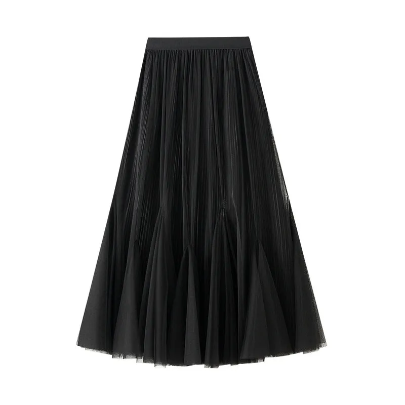 Pre Order:  Two-Sided Mesh Spliced Skirt