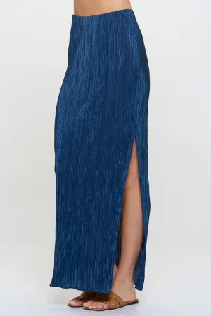 Renee C Plisse Slit Maxi Skirt