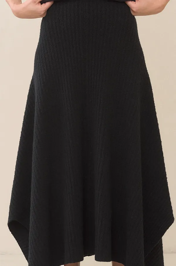 Rib Panel Skirt in Black (Sold Out)