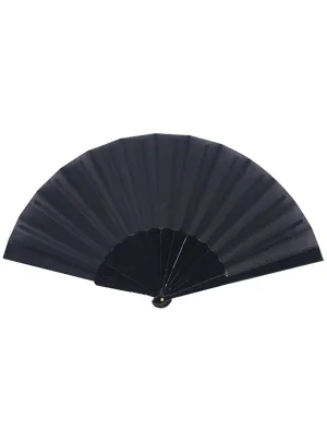 Solid Black Hand Held Costume Fan