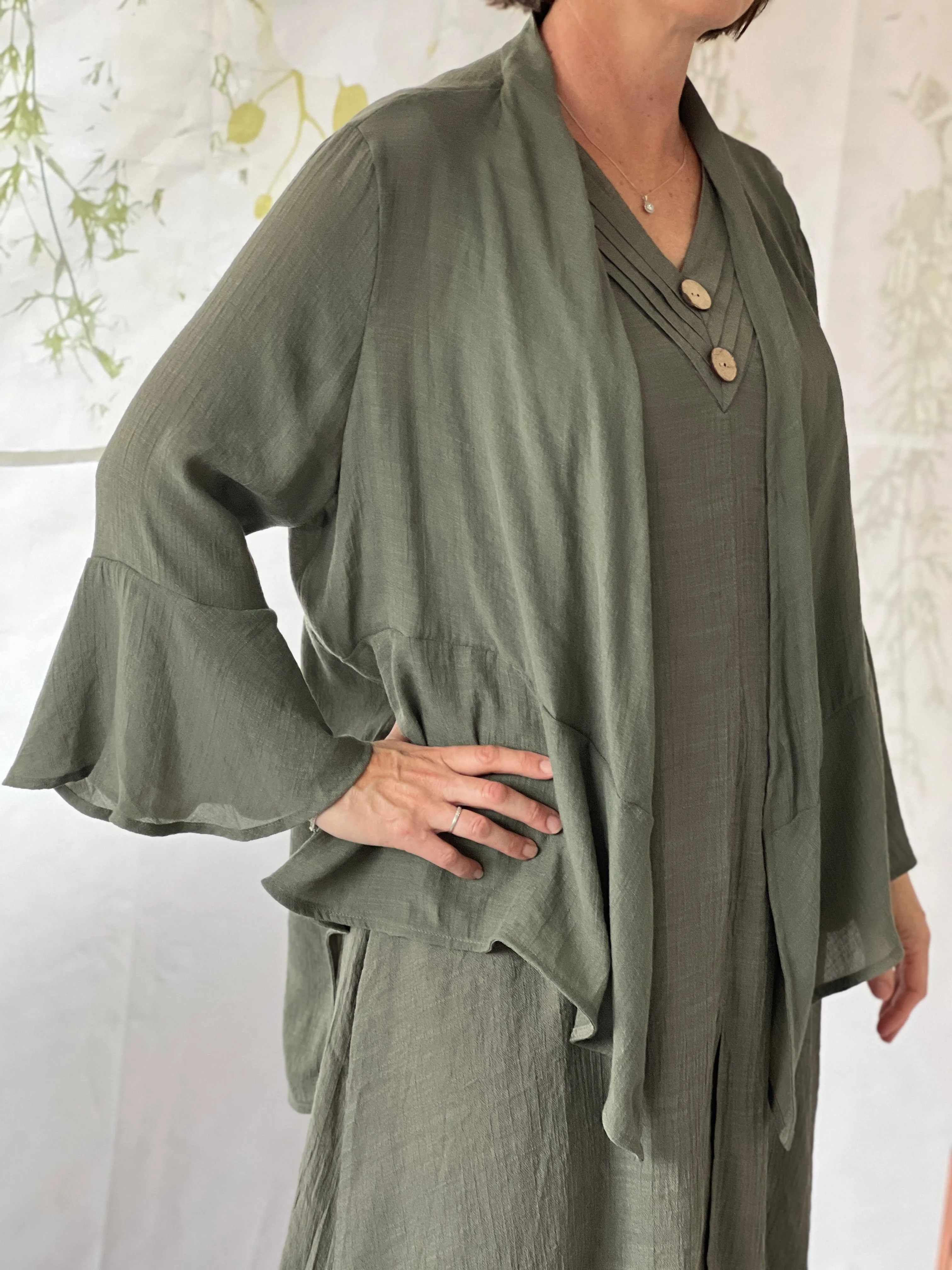 Victoria Khaki Sun Cardigan