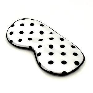 White with black polka dots sleep mask